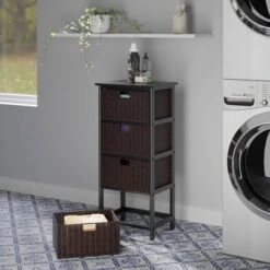 36.81" Omaha Storage Rack With Baskets Black - Winsome -Baxton Furniture Store GUEST 46a74efc 5d84 4fdb 8845 474ea2f64c09