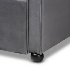 Freda Velvet Fabric Upholstered Button Tufted Daybed With Trundle - Baxton Studio -Baxton Furniture Store GUEST 46c0f85e 9491 4fd8 8ebc 126c85282a73