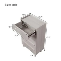 Clio Manufactured Wood Vertical 5-Drawer Chest With Solid Wood Legs Accent Cabinet-Maison Boucle -Baxton Furniture Store GUEST 482122b9 d7e2 44c5 927e b84a0e750147