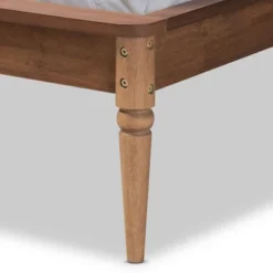 Jamila Wood And Synthetic Rattan Platform Bed Walnut Brown - Baxton Studio -Baxton Furniture Store GUEST 48ecfd9f 3795 4e58 b4e3 4d0fbeccf2f4