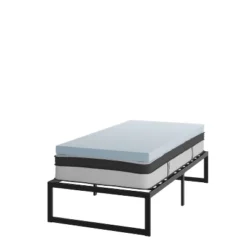Flash Furniture 14 Inch Metal Platform Bed Frame With 12 Inch Pocket Spring Mattress In A Box And 3 Inch Cool Gel Memory Foam Topper -Baxton Furniture Store GUEST 49cbb704 0e2c 4a16 b748 364f32718983