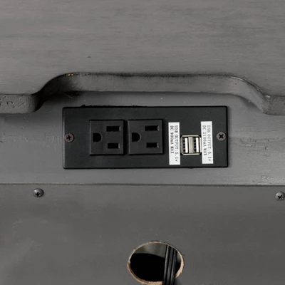 Rowland 3 Drawers Nightstand With USB Ports Gray - HOMES: Inside + Out 4 Rowland 3 Drawers Nightstand With USB Ports Gray - HOMES: Inside + Out - Image 2