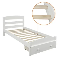 Twin Size Wood Platform Bed Frame With Storage Drawer And Slat Support-ModernLuxe -Baxton Furniture Store GUEST 4a135a7a 0d84 453d a2ab 256dcc1f33f5