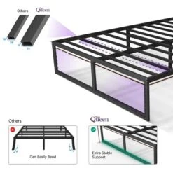 NapQueen Alpha Metal Platform Bed Frame 14" Height -Baxton Furniture Store GUEST 4a20b6b1 ef5f 4a51 a21c 03dc1f145d6e