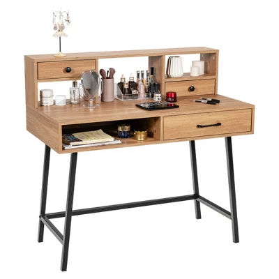 Costway Makeup Vanity Table Computer Writing Desk Storage With Drawer Shelf Industrial 11 Costway Makeup Vanity Table Computer Writing Desk Storage With Drawer Shelf Industrial - Image 9