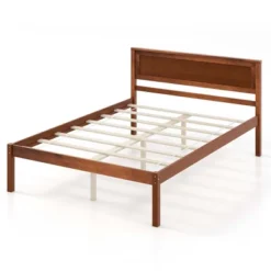 Costway Full/Queen/Twin Size Wooden Platform Bed Frame With Headboard Mattress Foundation Walnut -Baxton Furniture Store GUEST 4a7ac898 f4d0 41c8 9a92 36003a5252bf