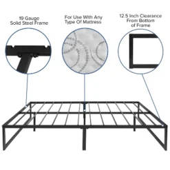 Flash Furniture 14 Inch Metal Platform Bed Frame With 12 Inch Pocket Spring Mattress In A Box (No Box Spring Required) - Full -Baxton Furniture Store GUEST 4c080528 8ddb 4d65 b657 aa2a343f4e90 1