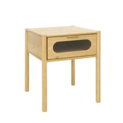 Aash 1-Drawer Environmentally Friendly Pale Yellow Finish Accent Nightstand With Storage-Maison Boucle -Baxton Furniture Store GUEST 4d5102cf fdbe 4490 bcbf cccca4eab2ce