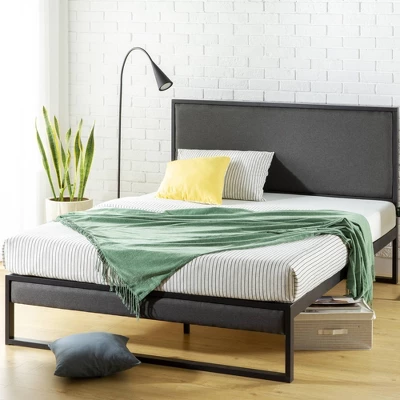 Christina Platform Bed Frame With Headboard Gray - Zinus 3 Christina Platform Bed Frame With Headboard Gray - Zinus