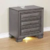 Rowland 3 Drawers Nightstand With USB Ports Gray - HOMES: Inside + Out -Baxton Furniture Store GUEST 4f24fd45 dcce 4295 8537 2e073f3c54be