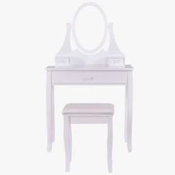 Tangkula Mirrored Dressing Table Wooden Vanity Makeup Unit W/ Cushioned Stool -Baxton Furniture Store GUEST 4f82e7bd 20f6 495d a3f9 abc525e712c8