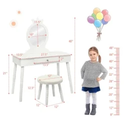 Costway Kids Vanity Makeup Table & Chair Set Make Up Stool Play Set For Children 15 Costway Kids Vanity Makeup Table & Chair Set Make Up Stool Play Set For Children -Baxton Furniture Store GUEST 4fe6a766 a36a 40e6 9190 0e39ddb4e323