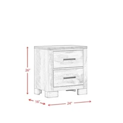 Adam 2 Drawer Nightstand Gray - Picket House Furnishings -Baxton Furniture Store GUEST 506d7dfc b16f 41ba 8779 ba93da5fd510