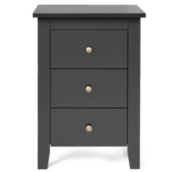 Costway Set Of 2 Nightstand End Beside Sofa Table W/ 3 Drawers Bedroom Furniture Black -Baxton Furniture Store GUEST 509aab2c 2880 4044 9030 aaa1e58c420a