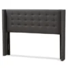 King Ginaro Modern And Contemporary Fabric Button Tufted Nail Head Winged Headboard Dark Gray - Baxton Studio -Baxton Furniture Store GUEST 50ce9afa 49bb 4c9d 9d82 97d886e46e25