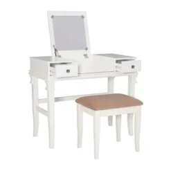 Adler Vanity Set White - Linon -Baxton Furniture Store GUEST 511f58c5 2f24 43e3 b998 374d45821845