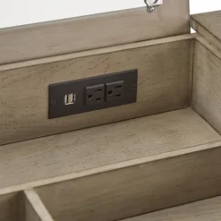 Brunswick Vanity Set With Flip Mirror And Power Strip Gray/Black - Inspire Q -Baxton Furniture Store GUEST 527ec8ab e341 42c1 982f b17bb310a123