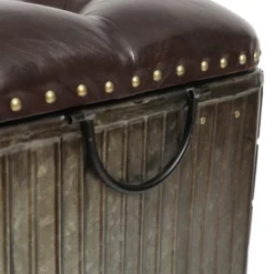 LuxenHome 47.5in. W Metal And Faux Leather Bench. 18 LuxenHome 47.5in. W Metal And Faux Leather Bench. -Baxton Furniture Store GUEST 538b6b5d 52fe 4a4a a91e 3621988a89a1