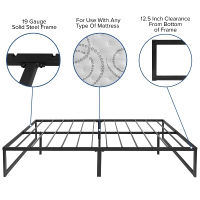 Flash Furniture 14 Inch Metal Platform Bed Frame With 10 Inch Pocket Spring Mattress In A Box (No Box Spring Required) 6 Flash Furniture 14 Inch Metal Platform Bed Frame With 10 Inch Pocket Spring Mattress In A Box (No Box Spring Required) - Image 4