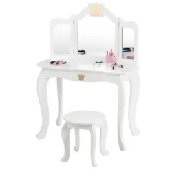Costway Kids Makeup Dressing Table Chair Set Princess Vanity & Tri-folding Mirror 23 Costway Kids Makeup Dressing Table Chair Set Princess Vanity & Tri-folding Mirror -Baxton Furniture Store GUEST 549428e0 8d87 4399 9f0b 13662cc26a54