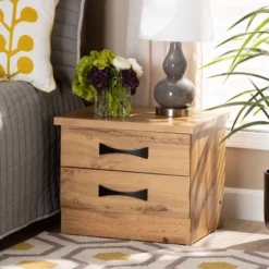 Colburn Wood 2 Drawer Nightstand Oak Brown - Baxton Studio 11 Colburn Wood 2 Drawer Nightstand Oak Brown - Baxton Studio -Baxton Furniture Store GUEST 55dc7c50 5943 4464 9ce6 f02141d7f9b7