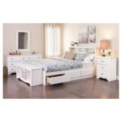 Monterey 3 Drawer Nightstand - White - Prepac -Baxton Furniture Store GUEST 55f376cd 8844 4633 b108 ad053eeea8c3