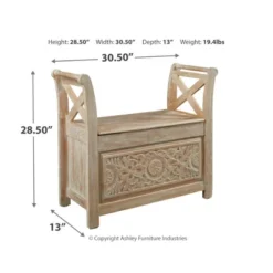 Fossil Ridge Accent Bench Whitewash - Signature Design By Ashley -Baxton Furniture Store GUEST 579615fb 6884 4cdd be6c 8fa1730f91cc