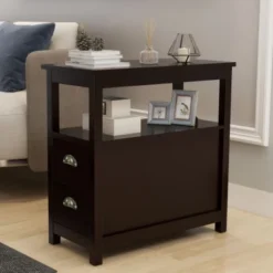 Organnice Brown Narrow Nightstand -Baxton Furniture Store GUEST 58678b6a c9ee 4ab2 ac06 45c8083a4bf5