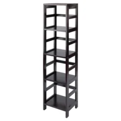 54.8" 5pc Leo Storage Shelf With Baskets Espresso/Chocolate - Winsome -Baxton Furniture Store GUEST 59dcfa05 af55 44ea 9a24 400c0b73a576