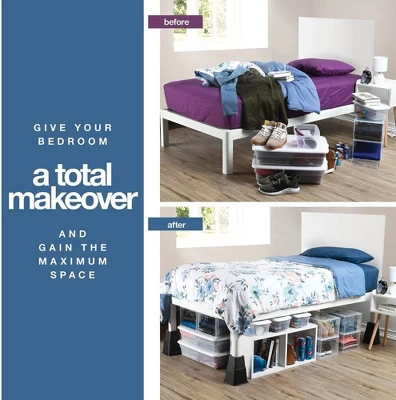 Adjustable Bed Risers - Heavy Duty Furniture Riser Set Of 4 In Heights Of 8, 5, Or 3 Inches For Table Risers, Bed Frame Risers In Black – Homeitusa 5 Adjustable Bed Risers - Heavy Duty Furniture Riser Set Of 4 In Heights Of 8, 5, Or 3 Inches For Table Risers, Bed Frame Risers In Black – Homeitusa - Image 3