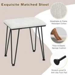 Costway Industrial Vanity Makeup Dressing Table Padded Stool Set 3-Color Lighted Mirror 20 Costway Industrial Vanity Makeup Dressing Table Padded Stool Set 3-Color Lighted Mirror -Baxton Furniture Store GUEST 5ca5db1d 5d60 450a 8e8f ebfd4ef1ba23