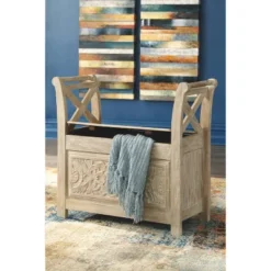 Fossil Ridge Accent Bench Whitewash - Signature Design By Ashley -Baxton Furniture Store GUEST 5d21e80a bd29 4b7e 833b 1d06d5ad75d9