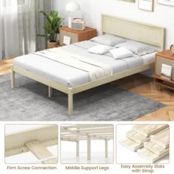 Costway Full/Queen/Twin Size Wooden Platform Bed Frame With Headboard Mattress Foundation Natural 19 Costway Full/Queen/Twin Size Wooden Platform Bed Frame With Headboard Mattress Foundation Natural -Baxton Furniture Store GUEST 5dc4ab24 1669 4b96 85f3 5f7444249e6b
