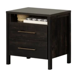 Gravity 2 Drawer Nightstand Rubbed Black - South Shore -Baxton Furniture Store GUEST 5de7daec 5841 466b 86a6 dc005691198a