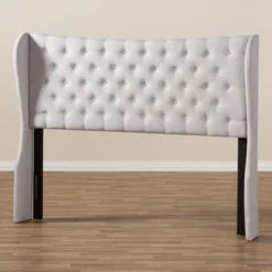 Cadence Modern And Contemporary Fabric Button Tufted Winged Headboard Gray - Baxton Studio -Baxton Furniture Store GUEST 5e32d207 1797 45d6 9275 35e702bfe6c5