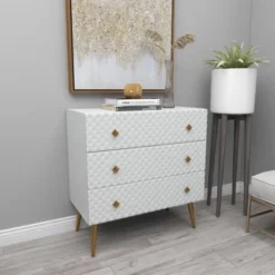 Modern 3 Drawer Wooden Chest White - Olivia & May 21 Modern 3 Drawer Wooden Chest White - Olivia & May -Baxton Furniture Store GUEST 5eef6b2e c029 4621 93e3 5d0f17db00cf