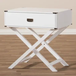 Curtice 1 Drawer Wooden Nightstand White - Baxton Studio 14 Curtice 1 Drawer Wooden Nightstand White - Baxton Studio -Baxton Furniture Store GUEST 5f2d244a cd8f 4f67 b7c1 5306167a9ac1