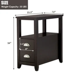 Costway End Table Space-Saving Rectangular Bedside Table W/ 2 Drawers & Shelf Espress 14 Costway End Table Space-Saving Rectangular Bedside Table W/ 2 Drawers & Shelf Espress -Baxton Furniture Store GUEST 5fbb97eb 7990 4074 b8ab d189b4f0c821