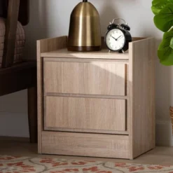 2 Drawers Hale Wood Nightstand - Baxton Studio -Baxton Furniture Store GUEST 604b549a 6df6 4bc5 8498 1392875c1969