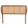 Harris Wood And Synthetic Rattan Headboard Walnut - Baxton Studio