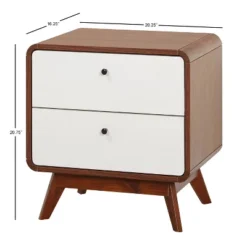 Cassie Mid-Century Modern Nightstand Walnut/White - Buylateral -Baxton Furniture Store GUEST 611ded2f 0f72 4488 8901 d54ee414d860