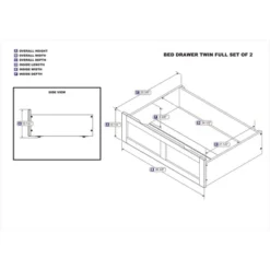 Set Of 2 Twin/Full Drawers White - AFI -Baxton Furniture Store GUEST 61881764 5a6a 493a b053 3d9d9957942d