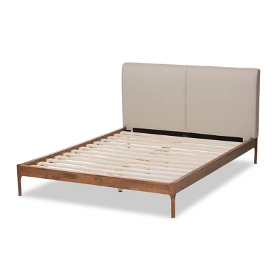 Aveneil Walnut Finished Platform Bed - Baxton Studio 5 Aveneil Walnut Finished Platform Bed - Baxton Studio - Image 3