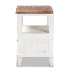 Glynn Wood 1 Drawer Nightstand White/Brown - Baxton Studio -Baxton Furniture Store GUEST 63f4bcc2 bfc1 415a a6a0 bfa9edb8cc16