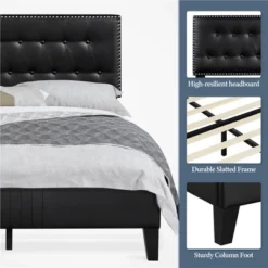Yaheetech Upholstered Bed Frame With Button-Tufted Headboard 16 Yaheetech Upholstered Bed Frame With Button-Tufted Headboard -Baxton Furniture Store GUEST 64368027 5ced 4af2 a3bc 153a3d11c007