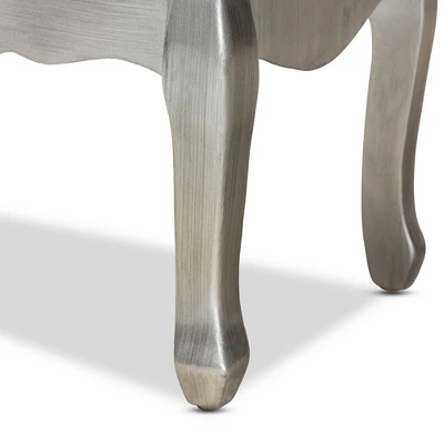 Leonie Wood And Mirrored Glass 2 Drawer Nightstand Silver - Baxton Studio 7 Leonie Wood And Mirrored Glass 2 Drawer Nightstand Silver - Baxton Studio - Image 5