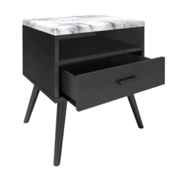 Maddox Mid-Century Modern Marble Top Nightstand - Eco Dream -Baxton Furniture Store GUEST 659825f2 f770 4338 865e b6e07b2741f2