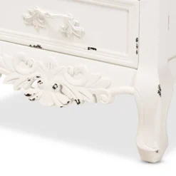 Levron And Antique Wood 3 Drawer Nightstand Walnut Brown/Antique White - Baxton Studio -Baxton Furniture Store GUEST 679aa7c5 8210 41c0 ab0d 41330c7916bd