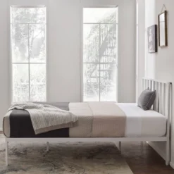 Lori Metal Platform Bed With Vertical Bar Headboard - Brookside Home -Baxton Furniture Store GUEST 6993f0bd 08dc 4254 920b 7c4f9db48174