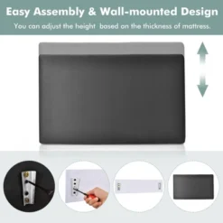 Costway Twin Wall-mounted Headboard Linen Fabric Upholstered Padded Easy Assembly -Baxton Furniture Store GUEST 69c912d1 ac38 40c0 b411 b1ef42f6338e